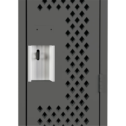 Clean Line Lockers, Bank of 2, 24" x 15" x 72", Steel, Charcoal, Rivet (Assembled), Perforated Mukwa Safety Services