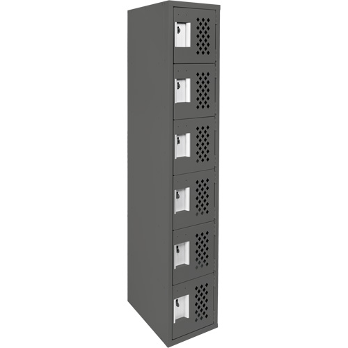 Clean-Line Perforated Lockerette, 6 -tier, 12" x 72" x 12", Steel Mukwa Safety Services