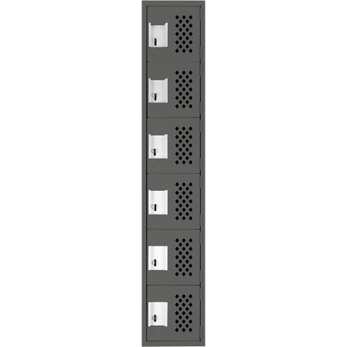 Clean-Line Perforated Lockerette, 6 -tier, 12" x 72" x 12", Steel Mukwa Safety Services