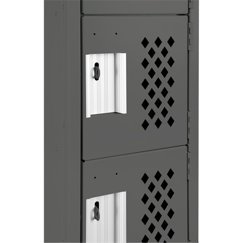 Assembled Lockerettes Clean Line Perforated Economy Lockers, 6 -tier, Bank of 3, 18" x 72" x 12", Steel Mukwa Safety Services