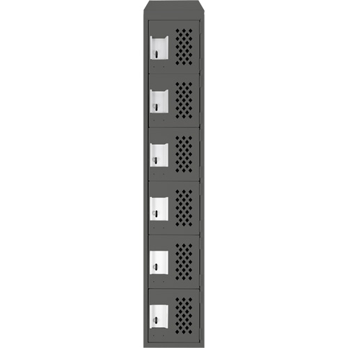Assembled Lockerettes Clean Line Perforated Economy Lockers, 6 -tier, 18" x 72" x 12", Steel Mukwa Safety Services
