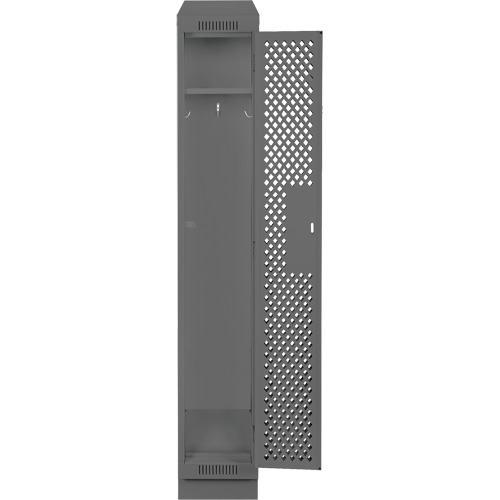 Clean Line Lockers, 12" x 18" x 82", Steel, Charcoal, Rivet (Assembled), Perforated Mukwa Safety Services