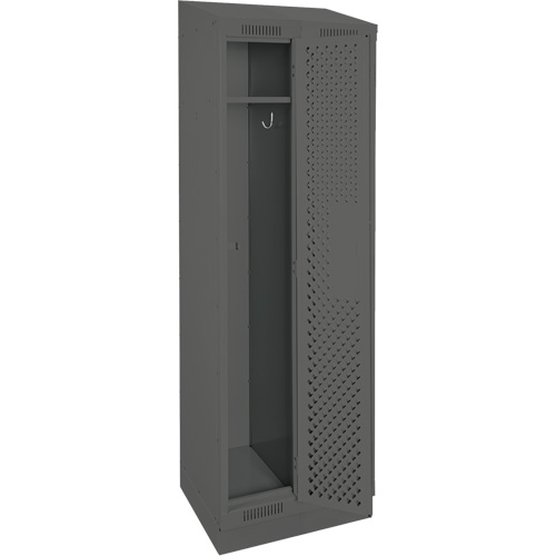 Clean Line Lockers, Bank of 2, 24" x 18" x 82", Steel, Charcoal, Rivet (Assembled), Perforated Mukwa Safety Services