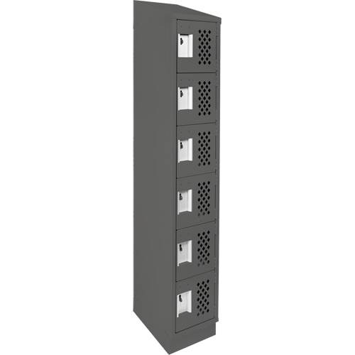 Clean-Line Perforated Lockerette, 6 -tier, 12" x 72" x 12", Steel Mukwa Safety Services