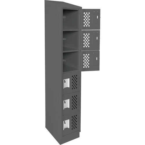Clean-Line Perforated Lockerette, 6 -tier, 12" x 72" x 12", Steel Mukwa Safety Services