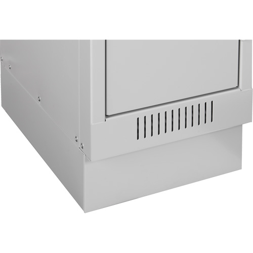 Clean Line Economy Lockers Recessed Base, 1 Banks, 4" H x 12" W x 18" D, Grey, Steel Mukwa Safety Services