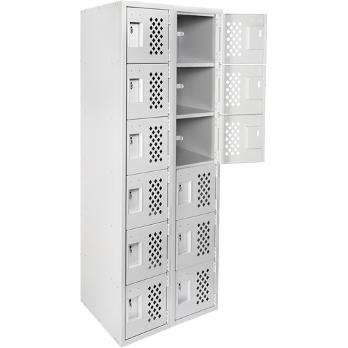 Clean Line Lockerettes, 6 -tier, Bank of 2, 18" x 72" x 12", Steel Mukwa Safety Services