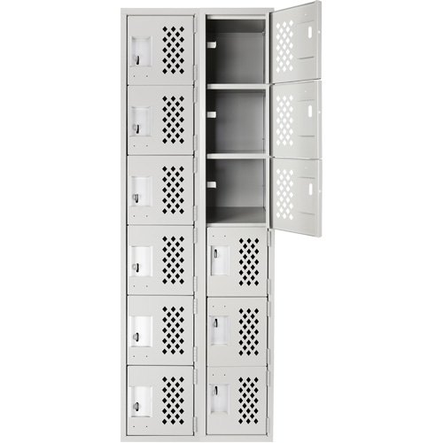 Clean Line Lockerettes, 6 -tier, Bank of 2, 18" x 72" x 12", Steel Mukwa Safety Services