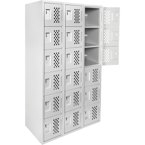 Clean Line Lockerettes, 6 -tier, Bank of 3, 18" x 72" x 12", Steel Mukwa Safety Services
