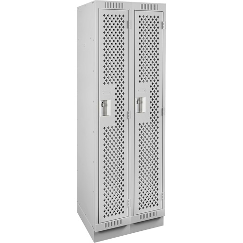 Casiers Clean Line, Bloc de 2, 24" x 18" x 76", Acier, Gris, Rivet (assembl&eacute;), Perfor&eacute; Mukwa Safety Services