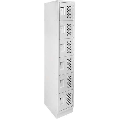 Clean-Line Perforated Lockerette, 6 -tier, 12" x 72" x 12", Steel Mukwa Safety Services