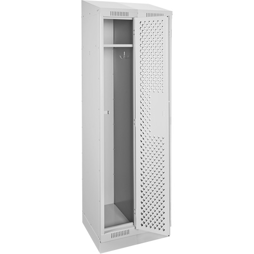 Casiers Clean Line, Bloc de 2, 24" x 15" x 82", Acier, Gris, Rivet (assembl&eacute;), Perfor&eacute; Mukwa Safety Services