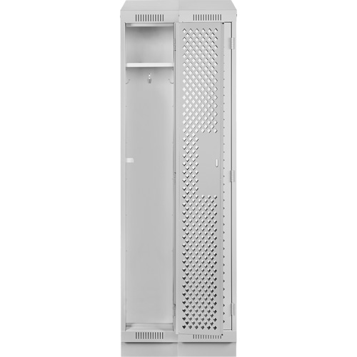 Casiers Clean Line, Bloc de 2, 24" x 15" x 82", Acier, Gris, Rivet (assembl&eacute;), Perfor&eacute; Mukwa Safety Services