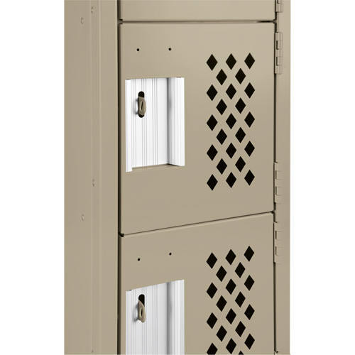 Assembled Lockerettes Clean Line Perforated Economy Lockers, 6 -tier, 18" x 72" x 12", Steel Mukwa Safety Services