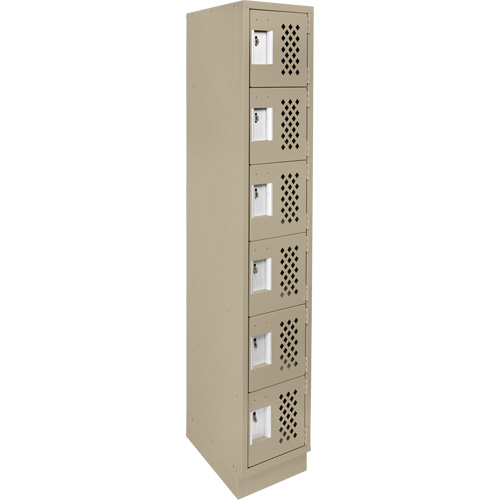Clean-Line Perforated Lockerette, 6 -tier, 12" x 72" x 12", Steel Mukwa Safety Services