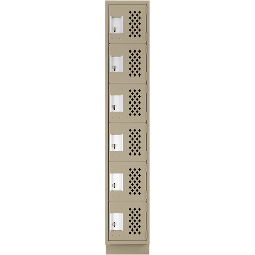 Clean-Line Perforated Lockerette, 6 -tier, 12" x 72" x 12", Steel Mukwa Safety Services