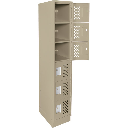 Clean-Line Perforated Lockerette, 6 -tier, 12" x 72" x 12", Steel Mukwa Safety Services