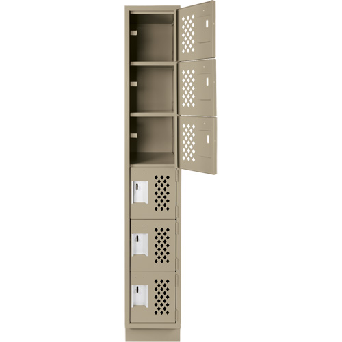 Clean-Line Perforated Lockerette, 6 -tier, 12" x 72" x 12", Steel Mukwa Safety Services