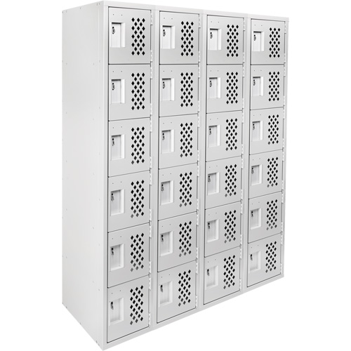 Clean Line Lockerettes, 6 -tier, Bank of 4, 18" x 72" x 12", Steel Mukwa Safety Services