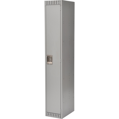 Lockers, 12" x 18" x 72", Steel, Grey, Rivet (Assembled) Mukwa Safety Services