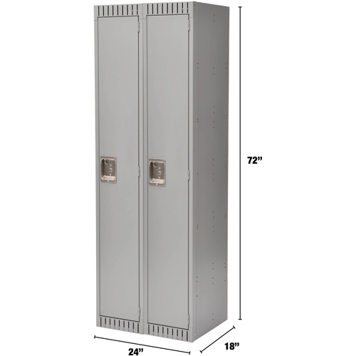 Casiers, Bloc de 2, 24" x 18" x 72", Acier, Gris, D&eacute;mont&eacute; Mukwa Safety Services
