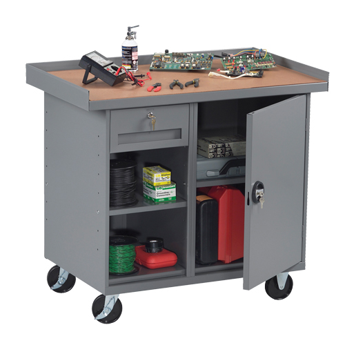 Mobile Workbench Cabinet, Laminate Surface Mukwa Safety Services