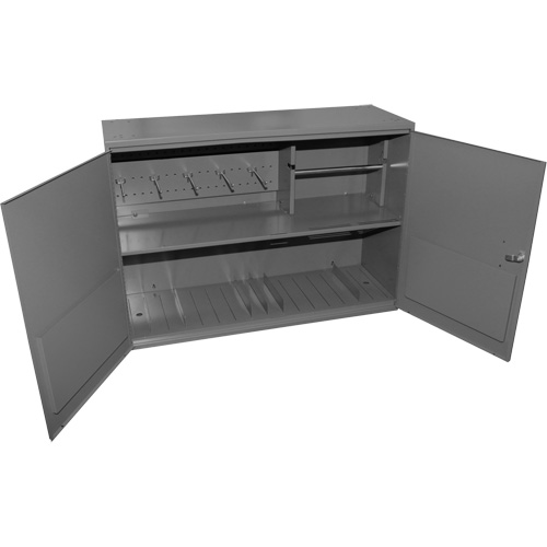 Armoire pour accessoires abrasifs, Acier, 2 tiroirs, 33-3/4" x 11-7/8" x 23-7/8", Gris Mukwa Safety Services