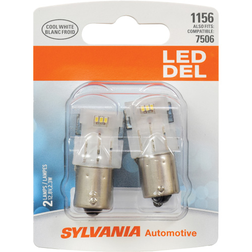 1156 Mini-ampoule automobile, DEL, 12,8 W/2,3 W, Blanc Mukwa Safety Services