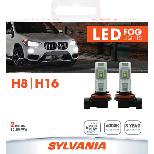 Ampoule pour feu avant H8, DEL, 12,8 W/9 W, Blanc Mukwa Safety Services