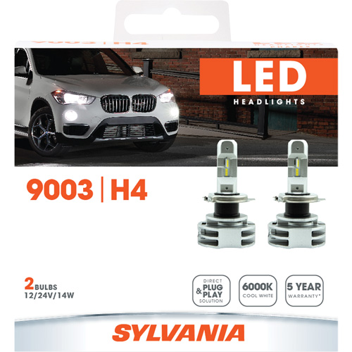 9003 Headlight Bulb, LED, 12 W/14 W/24 W, White Mukwa Safety Services