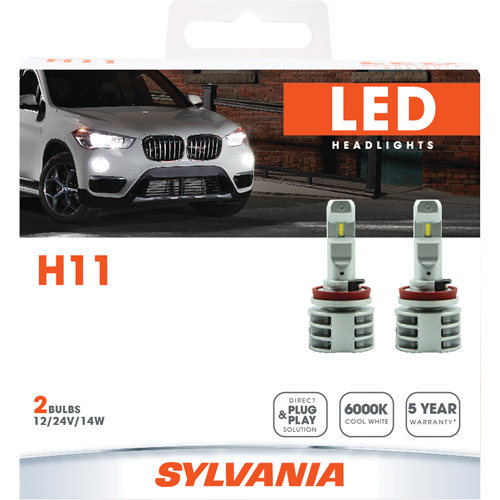 Ampoule pour feu avant H11, DEL, 13,2 W/17 W, Blanc Mukwa Safety Services
