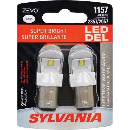 1157 Mini-ampoule automobile Zevo, DEL, 1,7 W, Blanc Mukwa Safety Services