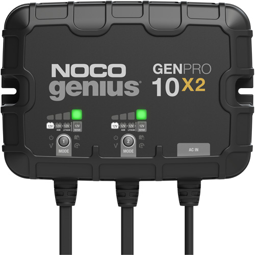 Chargeur de batterie embarqu&eacute; &agrave; 2 sorties de 20 amp&egrave;res GenPro10X2 Genius Mukwa Safety Services
