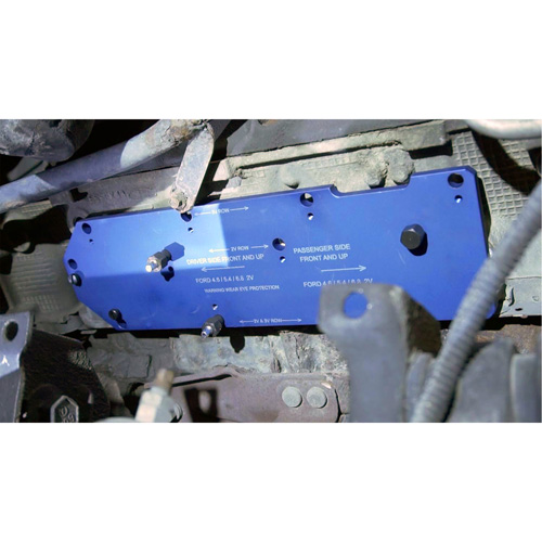 Gabarit de perçage pour installation sur collecteur pour Ford 4,6 L, 5,4 L, et 6,8 L Mukwa Safety Services