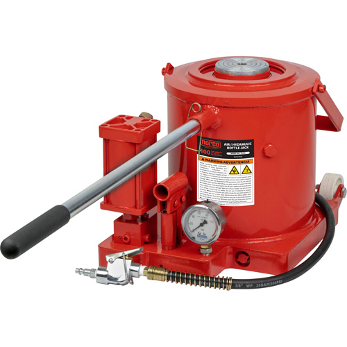 Bottle Jack, 100 Ton(s), Air Hydraulic, 17-7/10" Raised Height Mukwa Safety Services