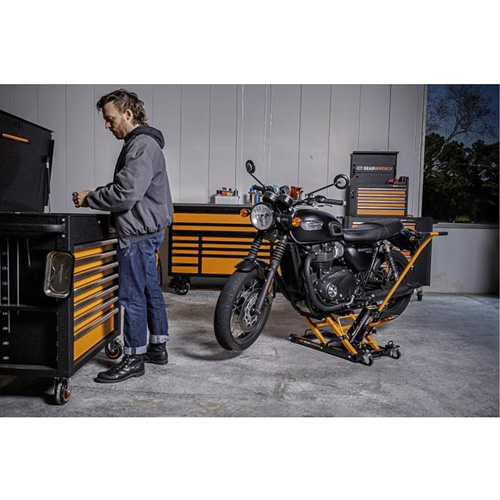 ATV and Motorcycle Jack, 0.75 Ton(s) Capacity, 4-2/3" Lowered, 14-1/2" Raised, Manual Hydraulic Mukwa Safety Services
