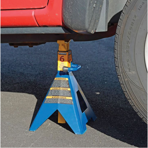 Jack Stand, Locking Handle/Ratchet, 6 tons Capacity, 25-1/4" H Mukwa Safety Services
