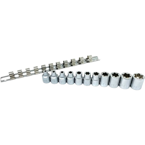 Flat-Cut E-"Star" Socket Set, 11 Pieces, 3/8" Drive Size Mukwa Safety Services