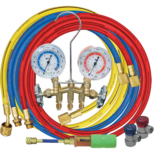 Jeu de manom&egrave;tres collecteurs avec coupleurs manuels et mini-injecteur de colorant Mukwa Safety Services