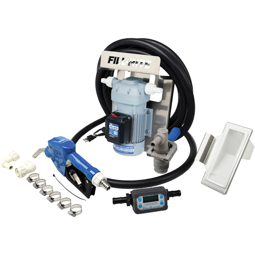 115V AC DEF Transfer Pump & IBC Tote Bracket with Nozzle & Meter Mukwa Safety Services