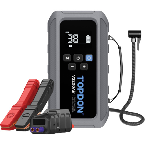 V2200Air 2-in-1 2200 Peak Amp Jump Starter & Tire Inflator Mukwa Safety Services