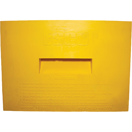 Wheel Chock, Polyurethane, Yellow, 15-1/4" W x 12-1/8" D x 10-3/4" H Mukwa Safety Services