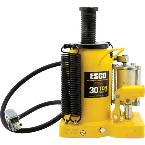 Cric-bouteille de s&eacute;rie Pro, 30 tonnes, Air comprim&eacute;/hydraulique, 20" Hauteur &eacute;lev&eacute;e Mukwa Safety Services