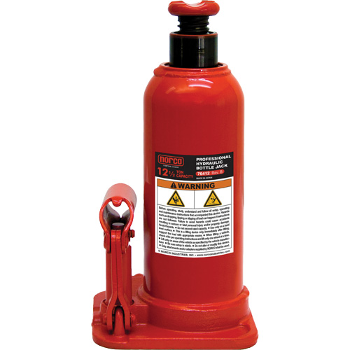 Cric hydraulique &agrave; bouteille avec trou pour manom&egrave;tre, 12,5 tonnes, 18-89/100" Hauteur &eacute;lev&eacute;e Mukwa Safety Services