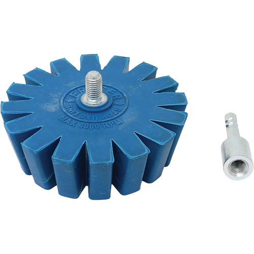Conical Gear Eraser Wheel with Quick-Connect Arbor Adapter Mukwa Safety Services