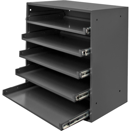 Compartment Box Cabinet, Steel, 5 Slots, 20-1/2" W x 12-1/2" D x 21" H, Grey Mukwa Safety Services