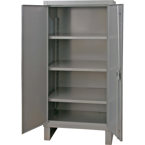 Armoire tr&egrave;s robuste, Acier, 3 Tablettes, 66" h x 36" la x 24" P, Gris Mukwa Safety Services