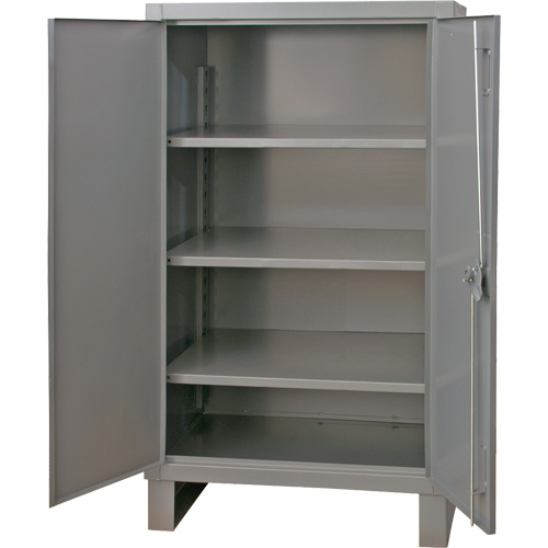 Armoire tr&egrave;s robuste, Acier, 3 Tablettes, 66" h x 48" la x 24" P, Gris Mukwa Safety Services