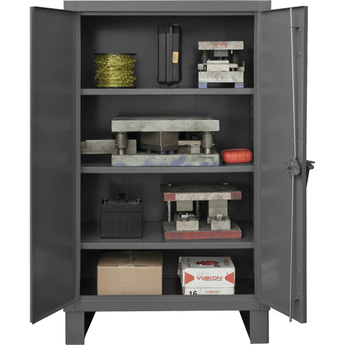 Armoire tr&egrave;s robuste, Acier, 3 Tablettes, 66" h x 60" la x 24" P, Gris Mukwa Safety Services
