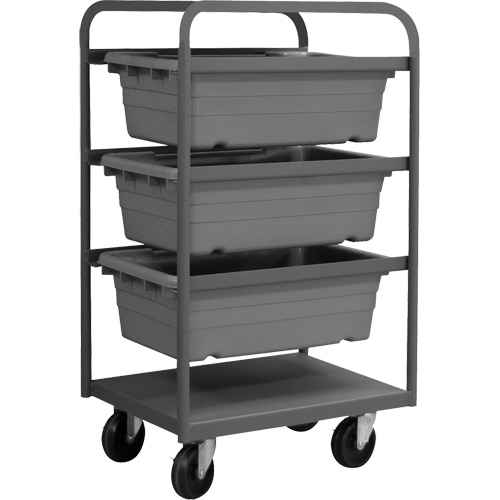 Mobile Tub Rack, Double-sided, 3 bins, 26" W x 18" D x 42" H Mukwa Safety Services
